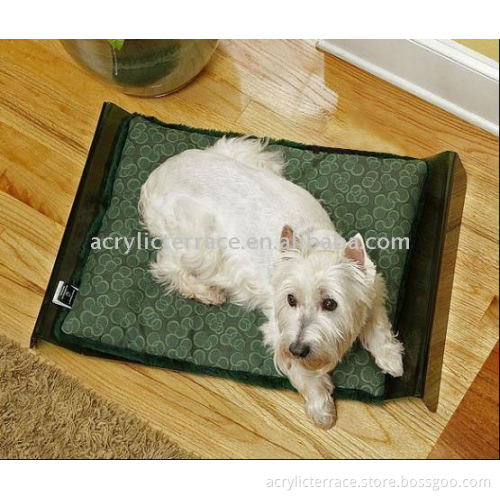 design plexiglass green dog bed stand